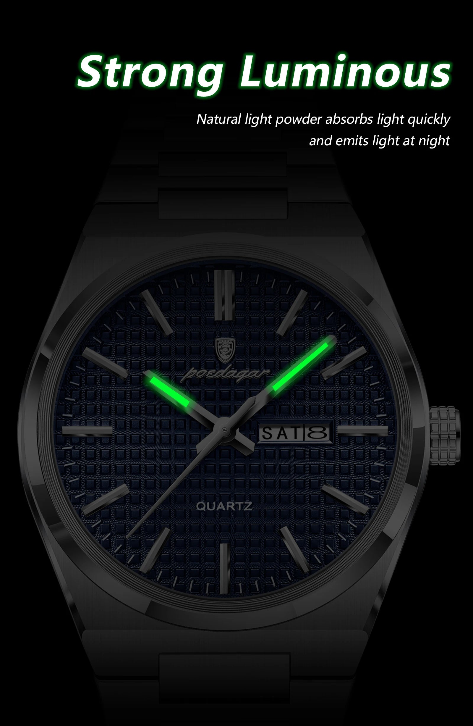 Poedagar Original Luxury Men Clock Waterproof