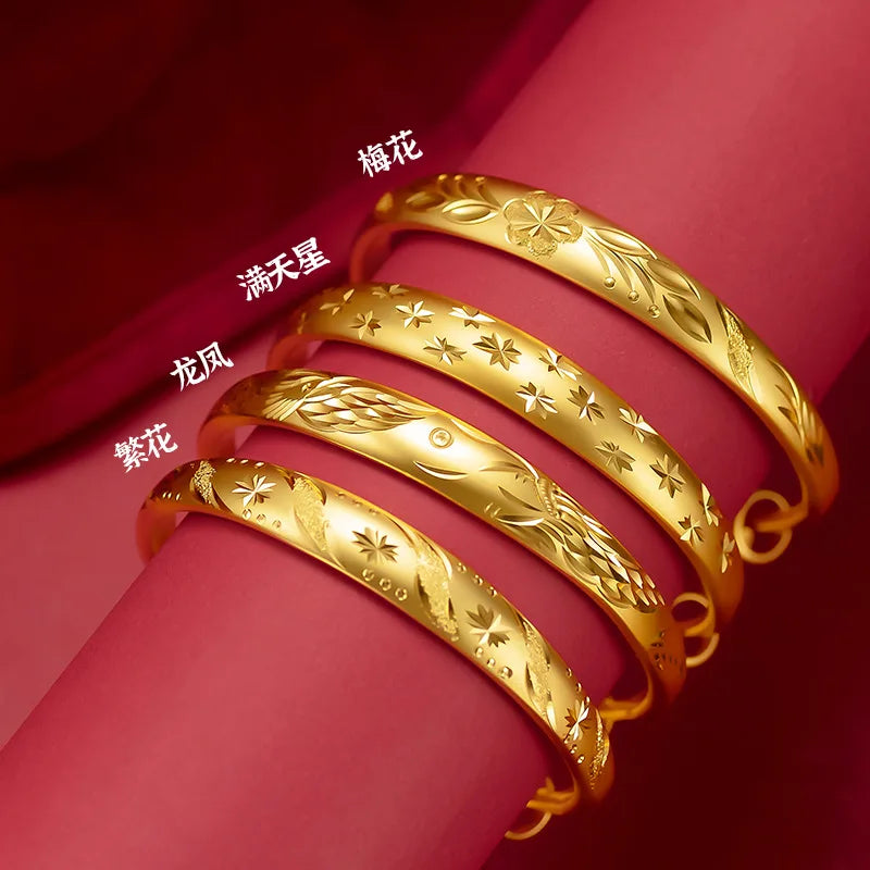 18k Gold Natural Jade Gemstone Bracelet Women