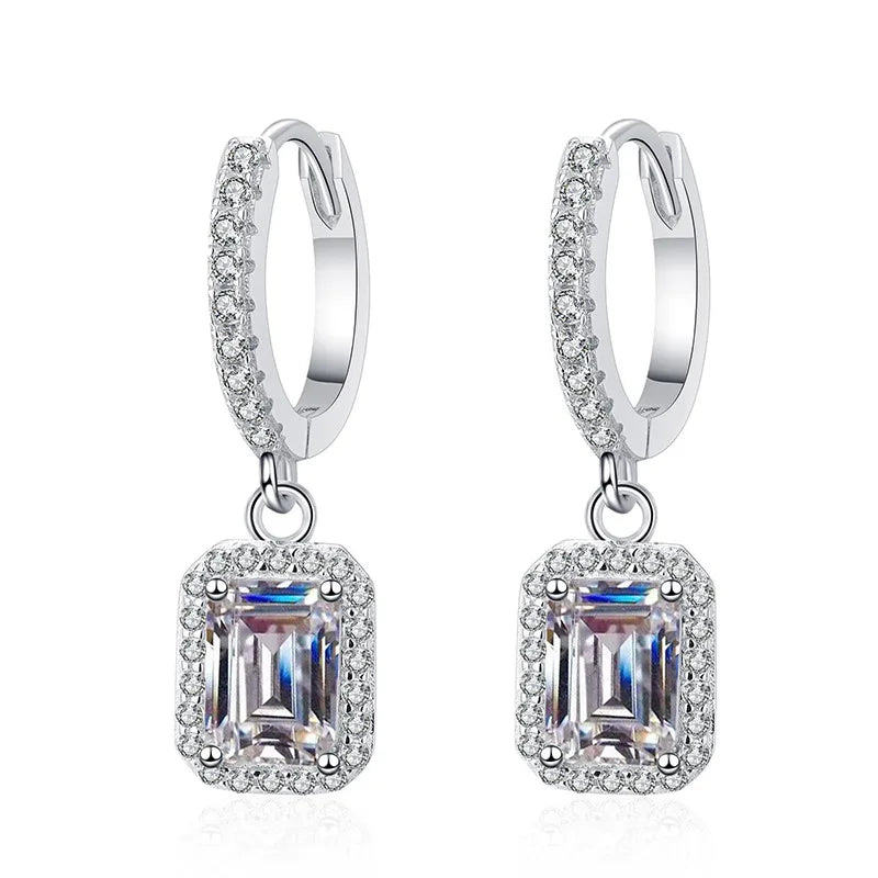 1carat Waterdrop Moissanite Hoop Earrings for