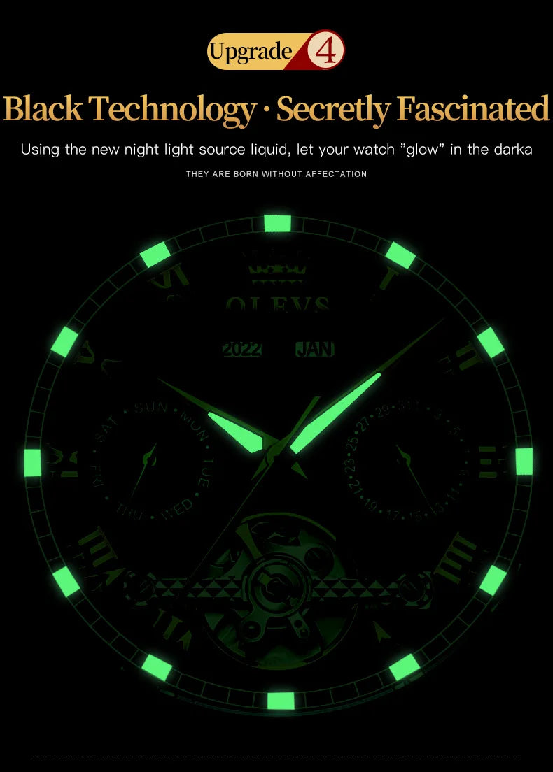 Olevs Automatic Mechanical Watch for Men Date