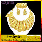GZJPEI Italian Gold Plated Big Jewelry Sets Large