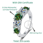 TY 3.6carat D Color Real Moissanite Ring For Women