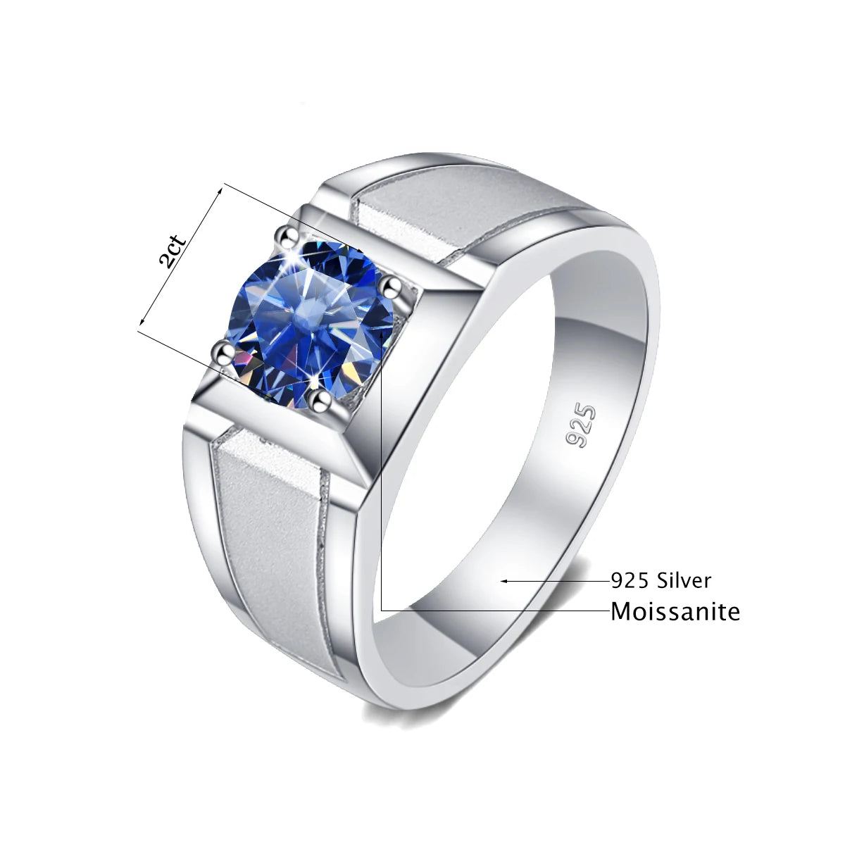 Sdoou 2 Ct Moissanite Rings Pass Diamond Test D