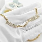 DOREMI 6MM/9MM Cz Names Necklace Jewelry Cuban Chain