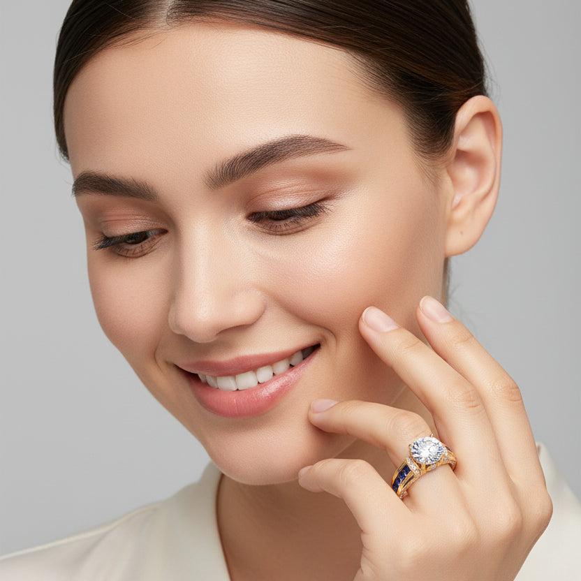 Certified D Color VVS1 2ct Moissanite Diamond Ring