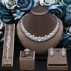 Hochwertige Zirkonia Perlen 4tlg Schmuck Halsket
