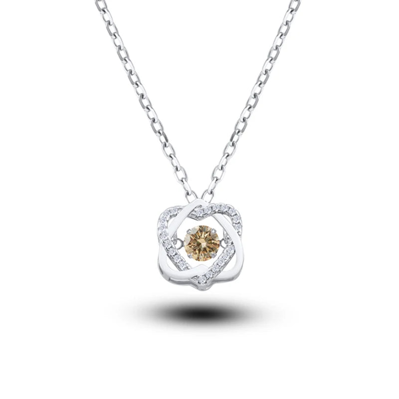 0.5ct GRA Moissanite Necklace for Women Sparkling - champagne / China Mainland