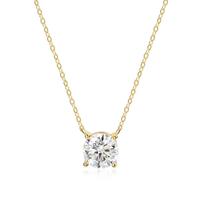 Smyoue 1-5CT Rose Gold Color Moissanite Necklace