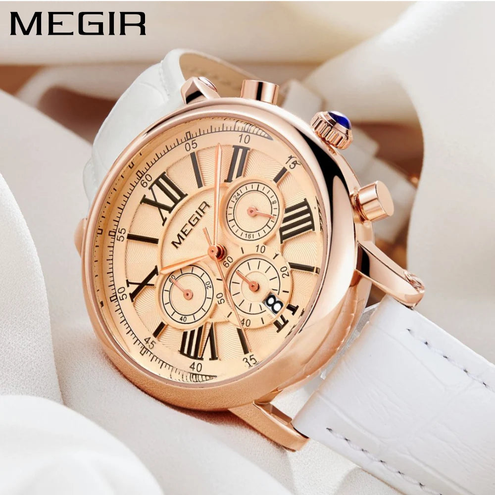 Megir Luxury Fashion Quartz Watch for Female Stude.