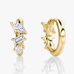 Lnkry 14K Gold Filled Three Stone Huggie Earring