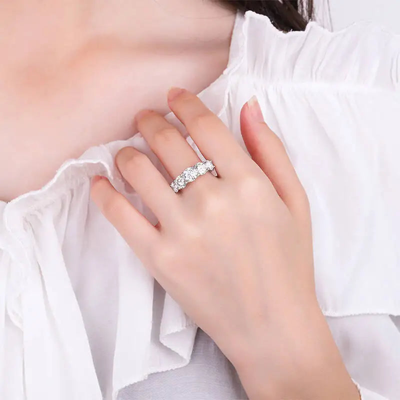 TY 3.6carat D Color Real Moissanite Ring For Women
