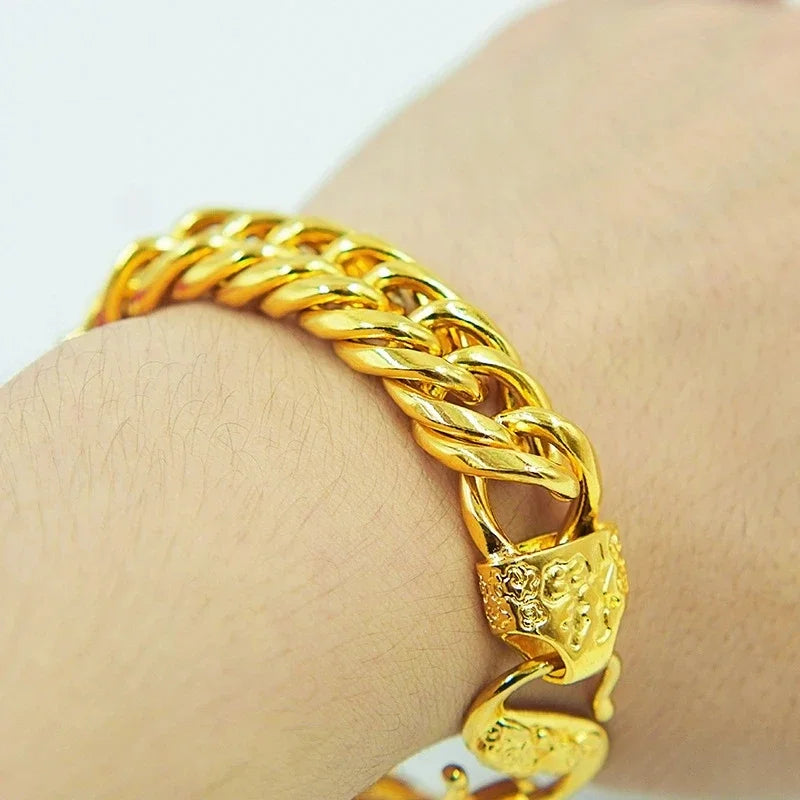 Natural 18 K Gold Color Twists Bracelet for Women