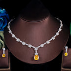 ThreeGraces Elegant Yellow CZ Crystal Silver