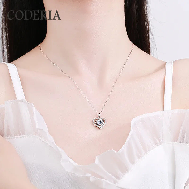 1 Carat Moissanite Pendant 925 Sterling Silver