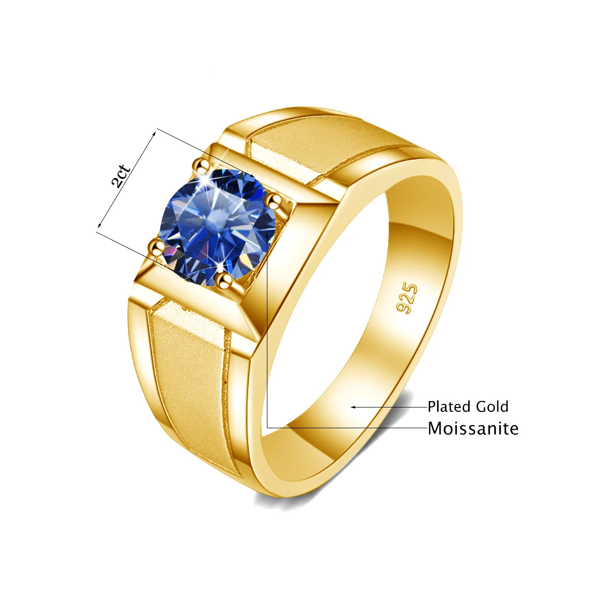 Sdoou 2 Ct Moissanite Rings Pass Diamond Test D