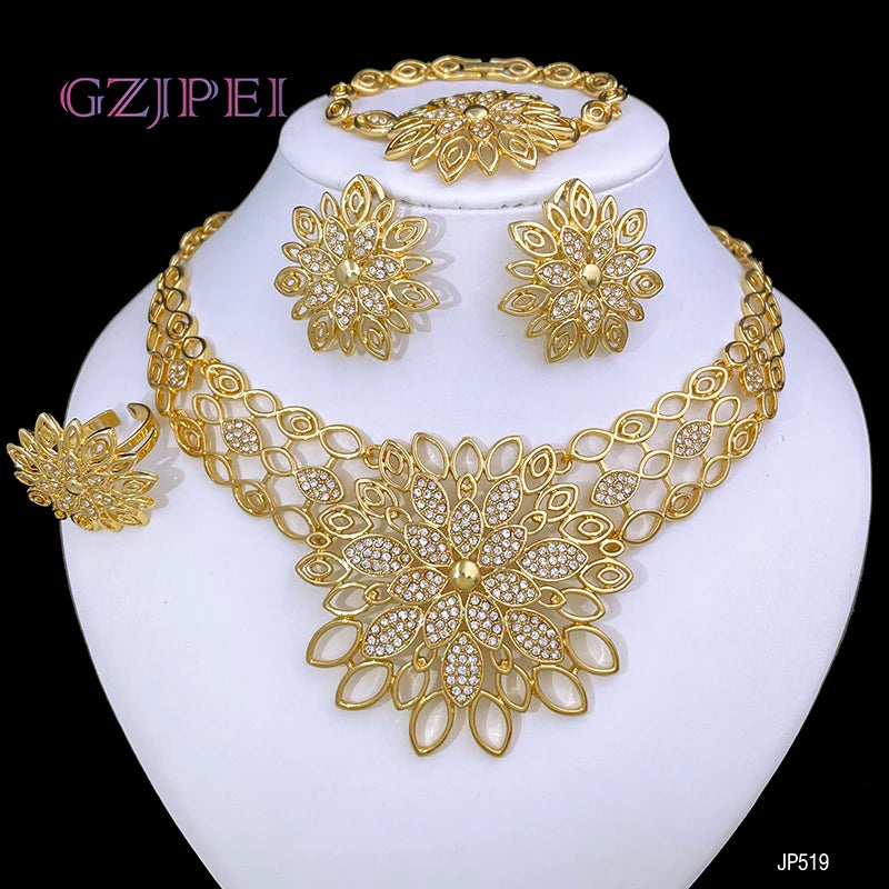 Luxury Jewelry Set For Women High Quality 18K Gold