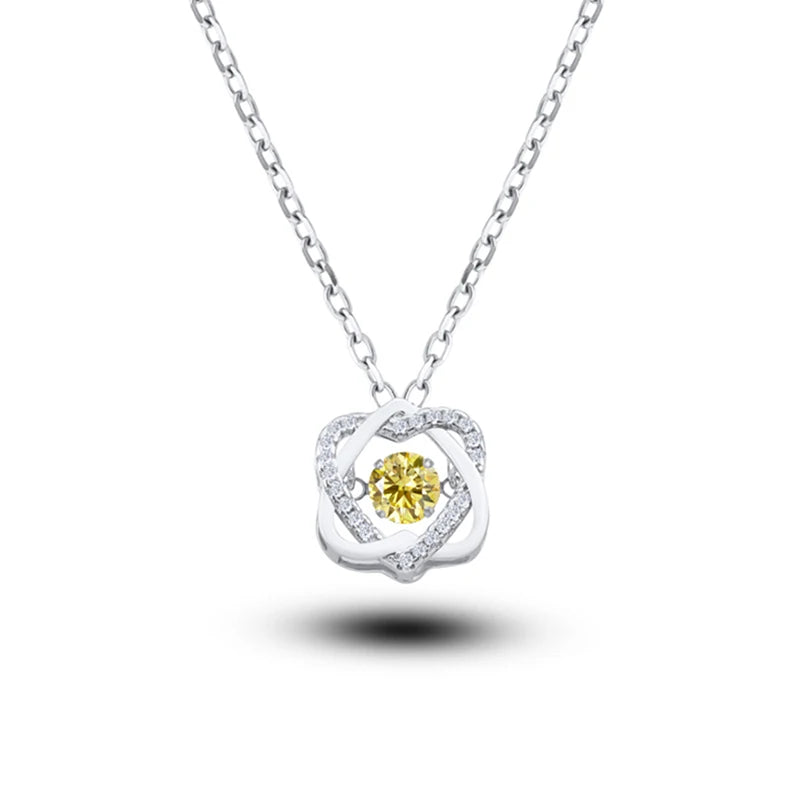 0.5ct GRA Moissanite Necklace for Women Sparkling - lemon yellow / China Mainland