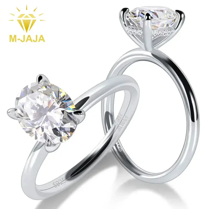 M-JAJA Oval Moissanite Engagement Ring for Women