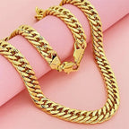 Herren 10MM 60CM Seitenkette, 24K Gold,