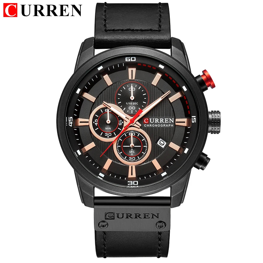 CURREN Fashion Date Quartz Men Watches Top Brand - black