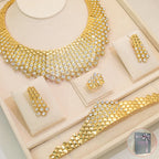 GZJPEI Shiny White Zircon Jewelry Set For Women Italy