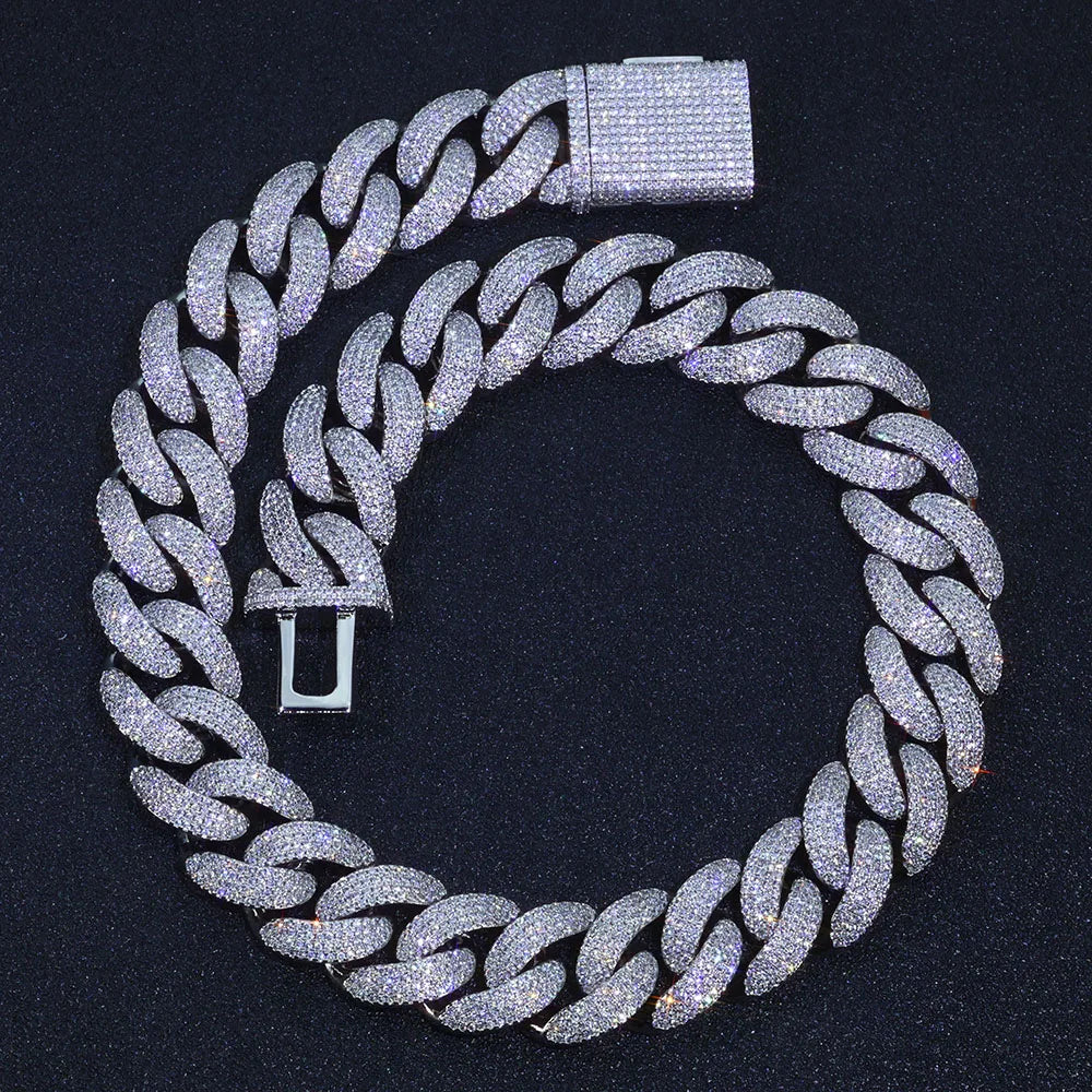 Bling Zircon Cuban Link Chain for Men Iced out.