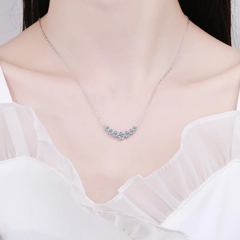 Moissanite Necklace For Woman Wedding Fine Jewely