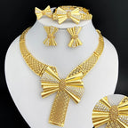 Italien 18 Karat vergoldetes Damenschmuckset Klassisch