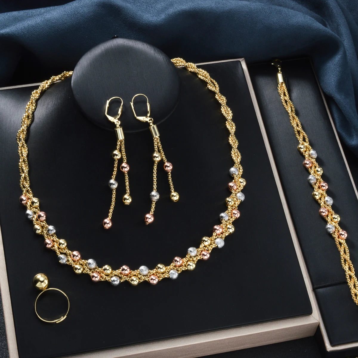 Pearl Pendant 4pcs Jewelry Set Colorful Beads Necklace - SY-S0430-2