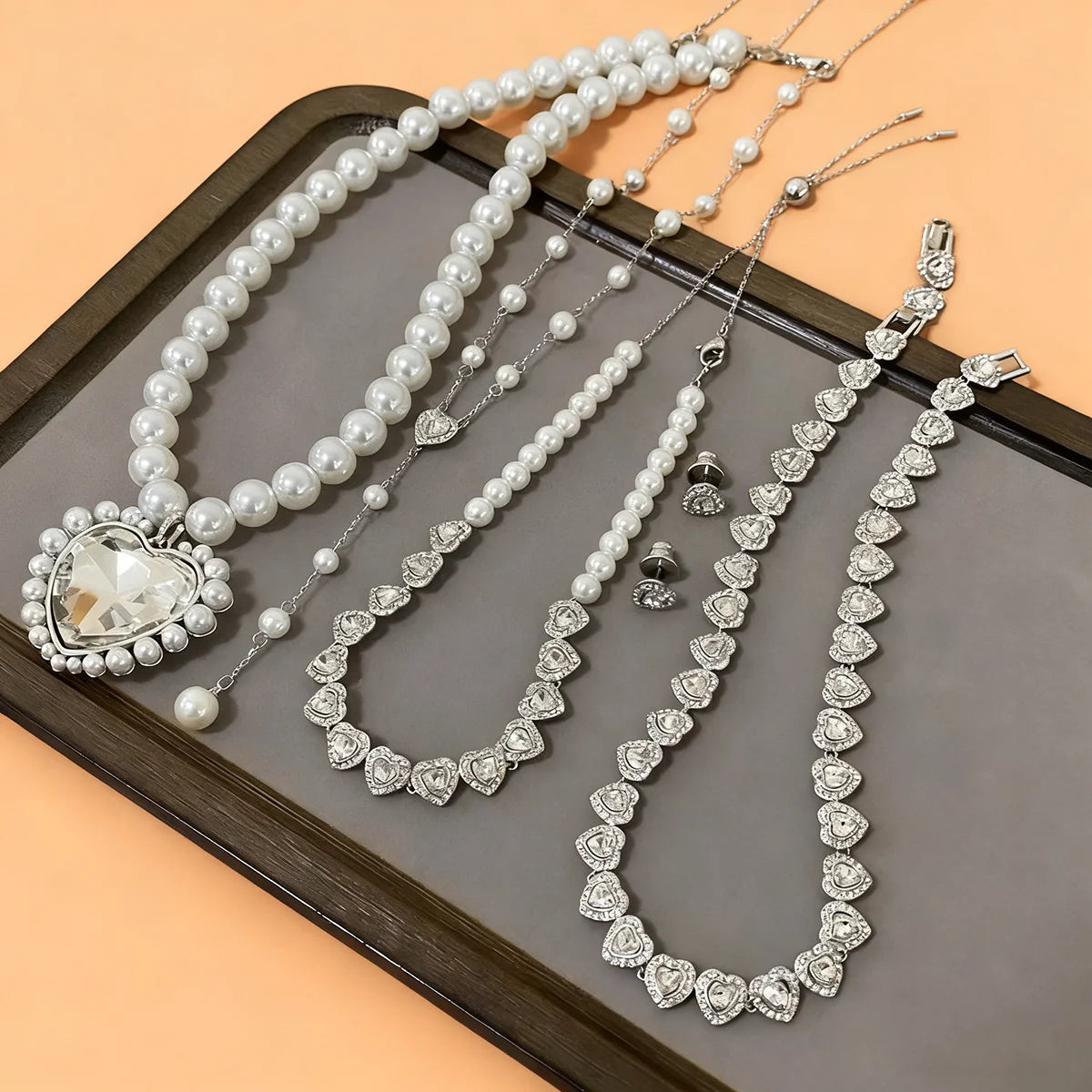 Love pearl necklace, women's light luxury versatil