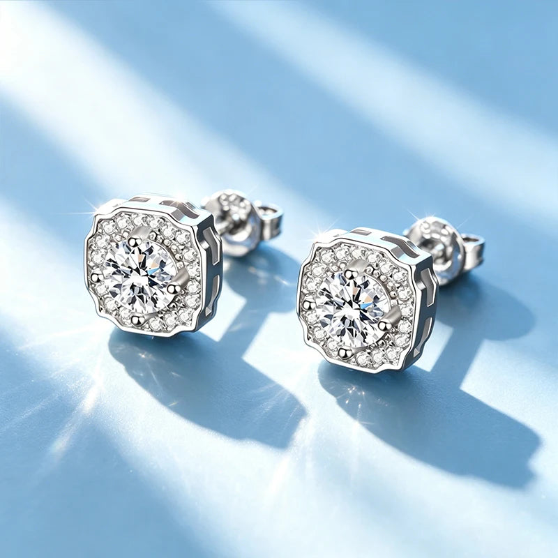 0.5-1 Carat Moissanite Earrings for Women S925 - HRFB White 2pcs / A-Moissanite 0.5ct, HRFB White 2pcs / A-Moissanite 1.0ct