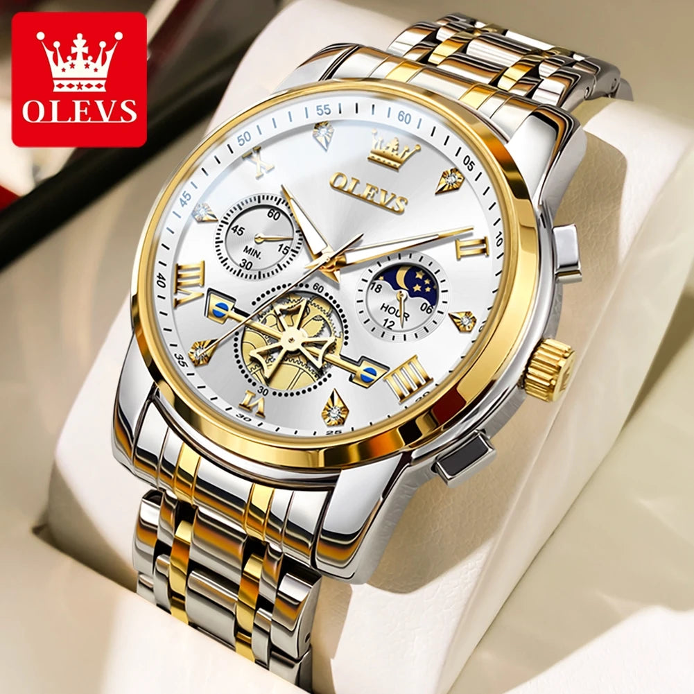 OLEVS Men's Watches Classic Multifunctional Flywheel - Ivory / Yes