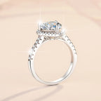 Bagues en moissanite rose cœur 1-2 carats avec certificat