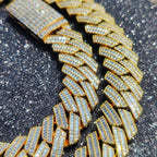 Collier ras du cou lourd Hip Hop Two Stone 20mm 2