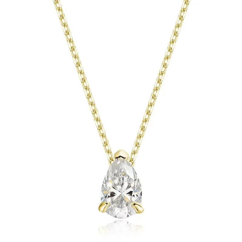 Smyoue Certified 1CT 2CT Pear Cut D VVS1 Moissanite - gold color / 5CT, gold color / 4CT, gold color / 3CT, gold color / 2CT, gold color / 1CT
