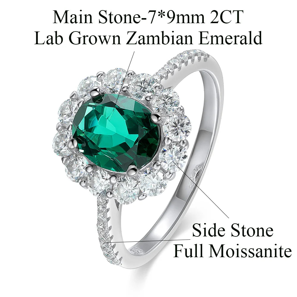 Cosya 2CT Oval Cut Lab Grown Colombian/Zambian