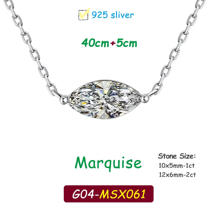 Djmax 1-3ct Classic Moissanite Necklace for Women