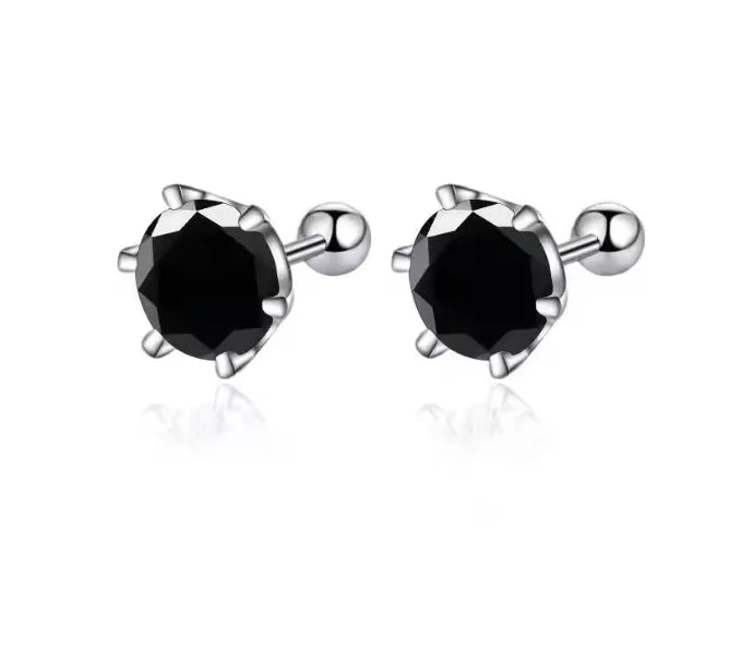 TY 0.3-2CT Moissanite Earrings 925 Sterling Silver - black / 2ct 8mm / China Mainland, black / 0.5ct 5mm / China Mainland, black / 0.3ct 4mm / China Mainland, black / 1ct 6.5mm / China Mainland, black / 0.8ct 6mm / China Mainland, black / 0.2ct 3.5mm / China Mainland