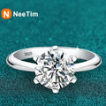NeeTim 1-5CT Moissanite Ring Lab Diamond