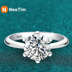 NeeTim 1-5CT Moissanite Ring Lab Diamond