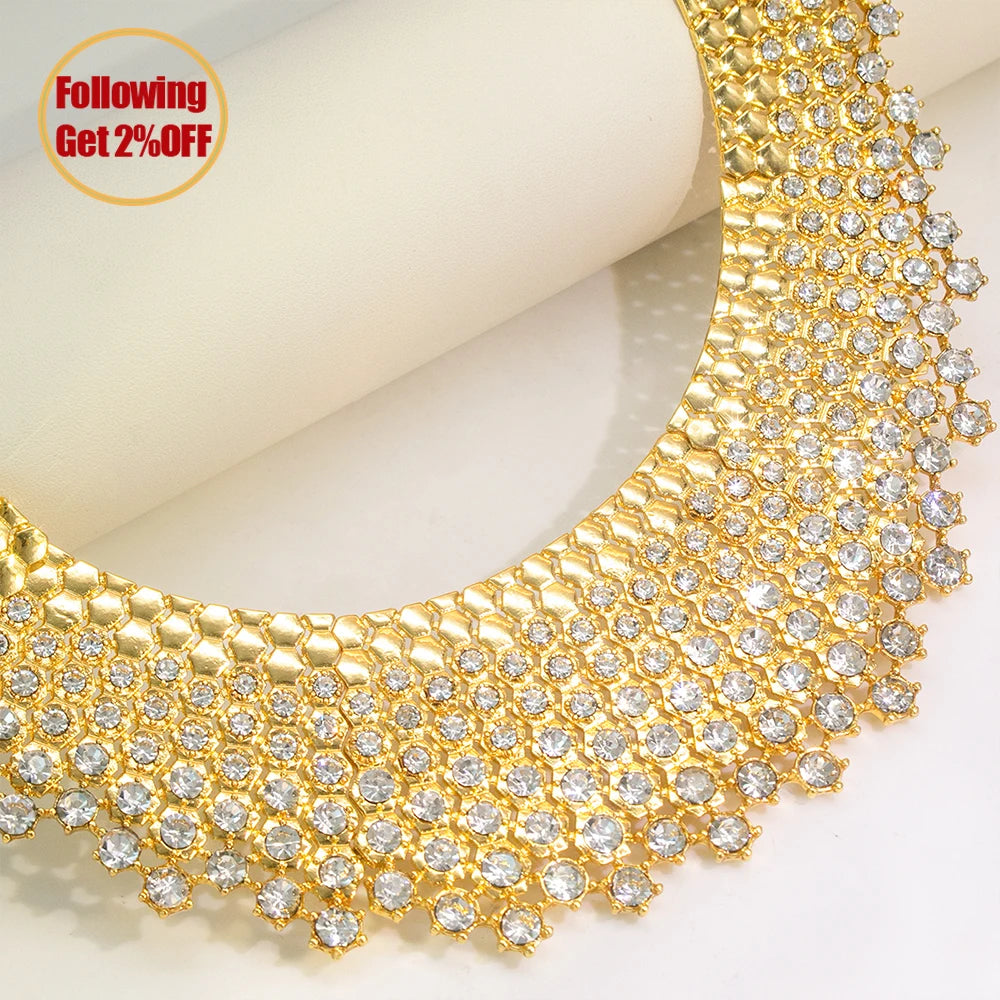 GZJPEI Shiny White Zircon Jewelry Set For Women Italy