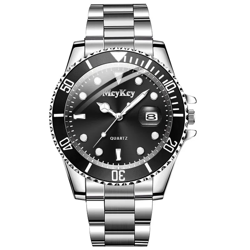 Fashion Men Business Watches Stainless Steel Band Men - United States / Black-1, United States / Black 1