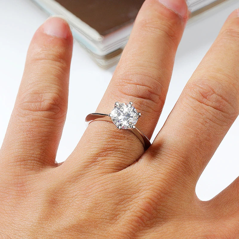 Smyoue Certified 1-5CT Moissanite Ring VVS1 Lab