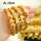 Bracelet plaqué or de Dubaï 24 carats en cuivre
