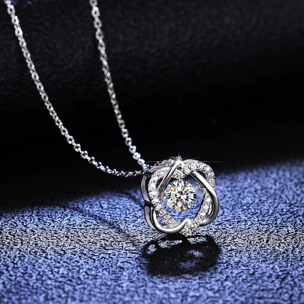 0.5ct GRA Moissanite Necklace for Women Sparkling