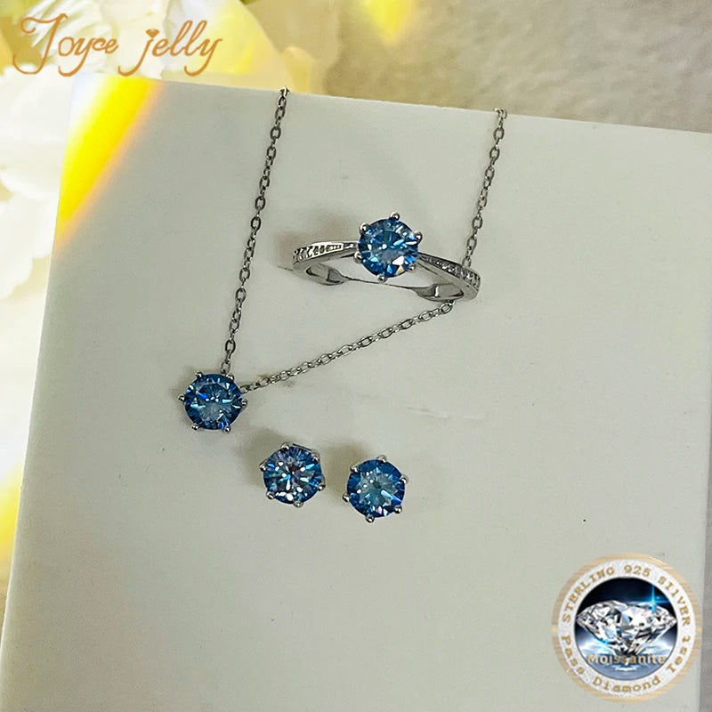JoyceJelly Moissanite Jewelry Set With 1CT D Color