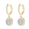 Anziw 3.0CT D Moissanite Pendant Hoop Earrings 925 - Yellow Gold S925 / 3.0Carat moissanite, Yellow Gold S925 / 2.0Carat moissanite, Yellow Gold S925 / 1.0Carat moissanite