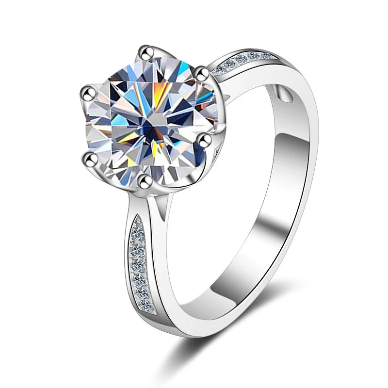 JoyceJelly Luxury 3ct D Color Moissanite Rings