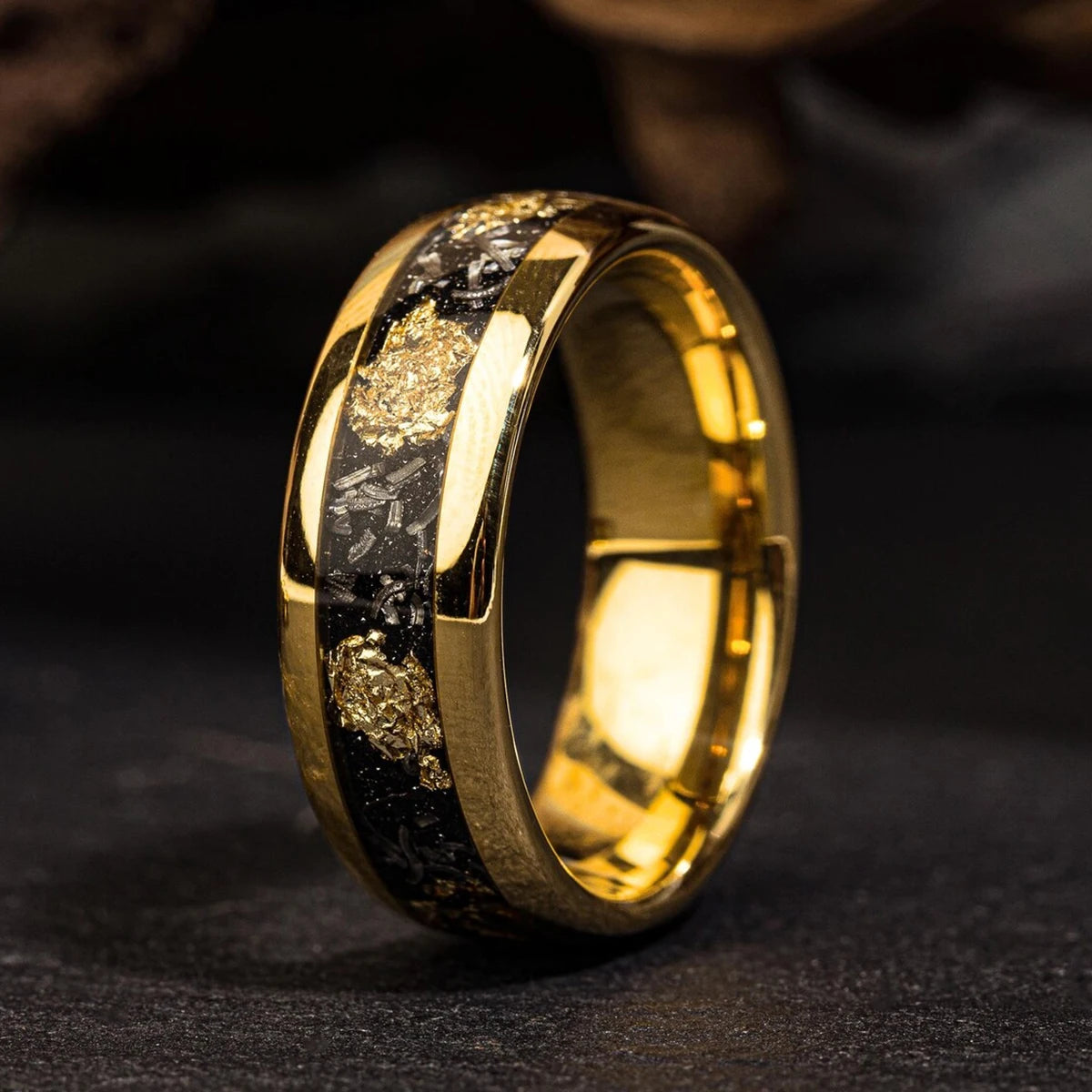 8MM Meteorite tungsten ring for man fashion jewelr