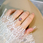 Afghan Dreamy Pink Tourmaline 925 Silver Ring Pigeon